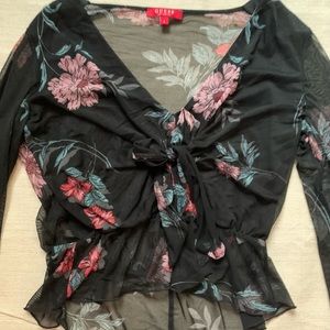 Guess Cropped, Shear, Blouse. Size Large.